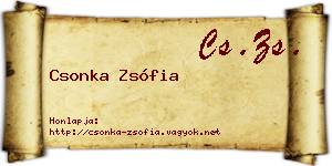 Csonka Zsófia névjegykártya