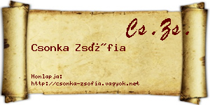 Csonka Zsófia névjegykártya